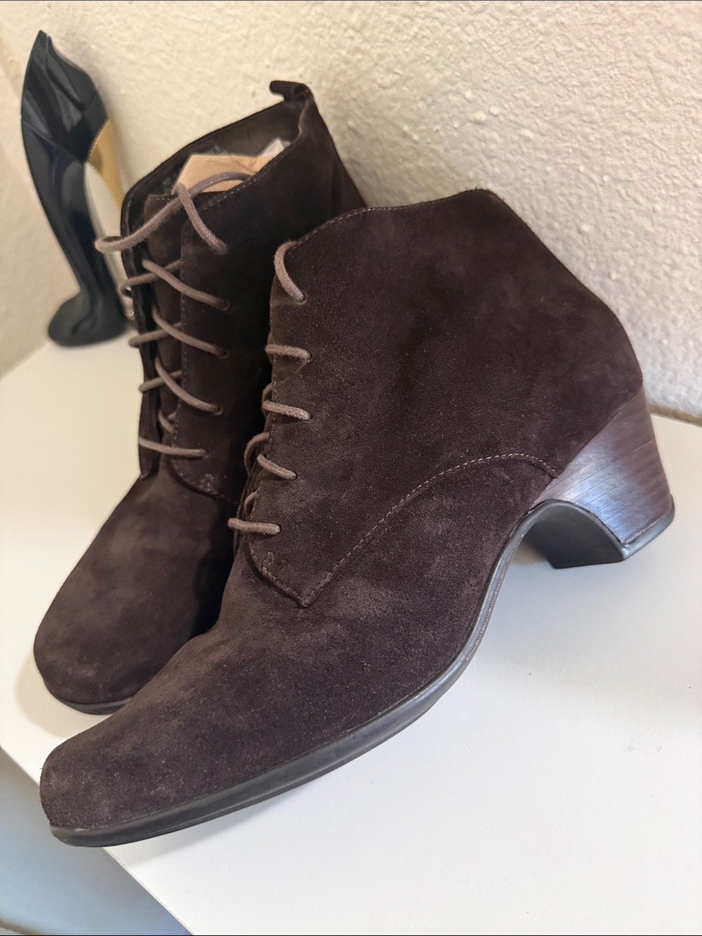 Clark’s   Suede Lace-Up Ankle Boots in Dark Brown - Picture 10 of 11